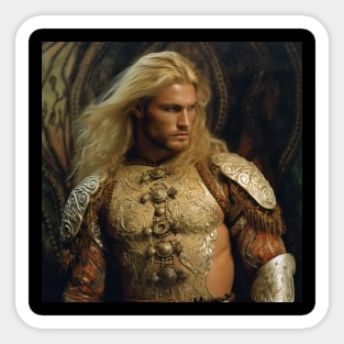 Handsome blonde knight Sticker